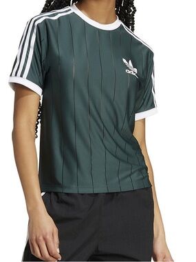 adidas Originals Adicolor 3-Stripes Pinstripe Women’s Tee Green IX5505